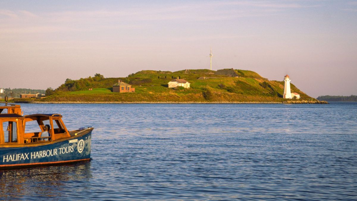 Georges Island lighthouse in Halifax Harbour, Nova Scotia
